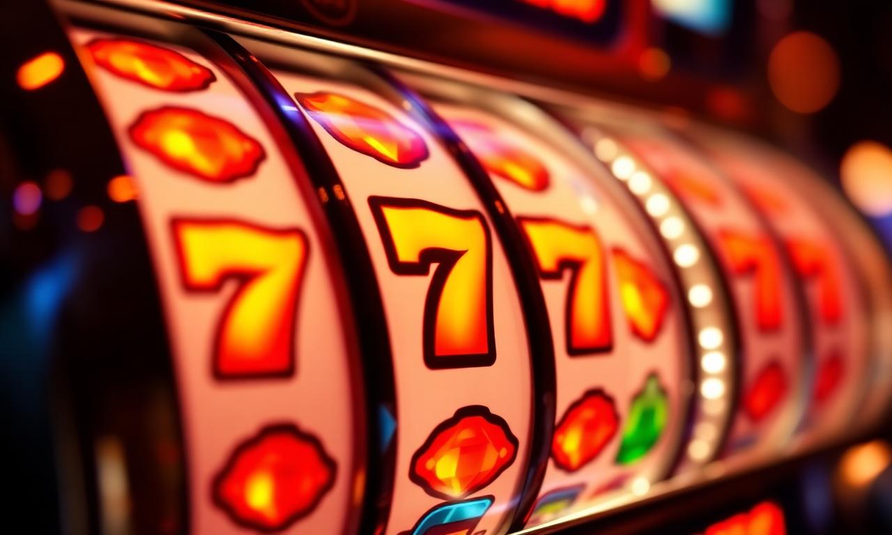 Glowing slot reels with jewel symbols